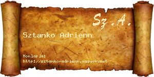 Sztanko Adrienn névjegykártya